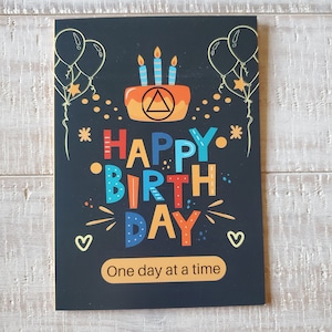 Carte de récupération, carte AA, anniversaire sobre, anniversaire sobre, jalon AA, carte de sobriété, carte-cadeau de récupération, carte-cadeau AA, carte 5x7