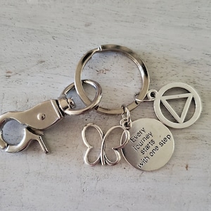 AA Keychain, AA Key Ring, AA Key Fob, Recovery Gifts, Sobriety Gifts, Alcoholics Anonymous Keychain