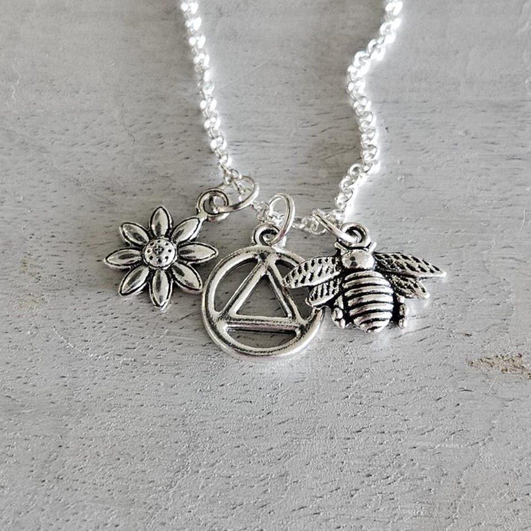 Women's AA Symbol Necklace, Recovery Gift, AA Sobriety Jewelry ...