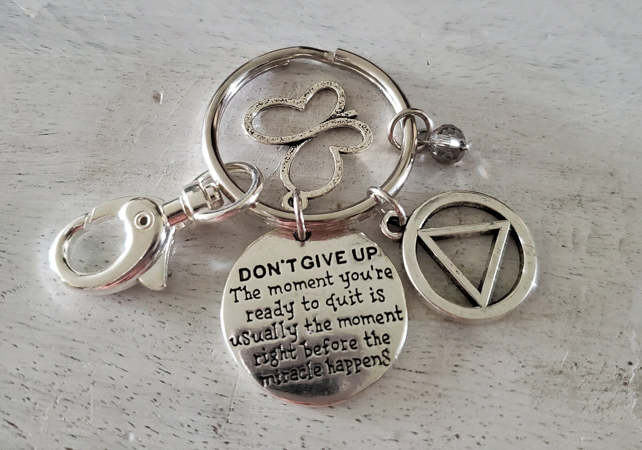 Recovery Keychains AA Recovery Keychain: Sobriety Gift, Alcoholics Anonymous Key Fob - Etsy