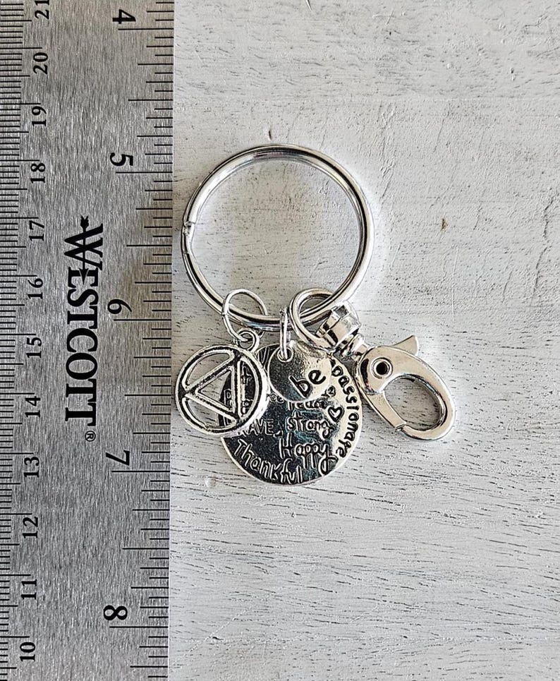 AA Keychain: Sobriety Gift, Alcoholics Anonymous Key Ring - Etsy