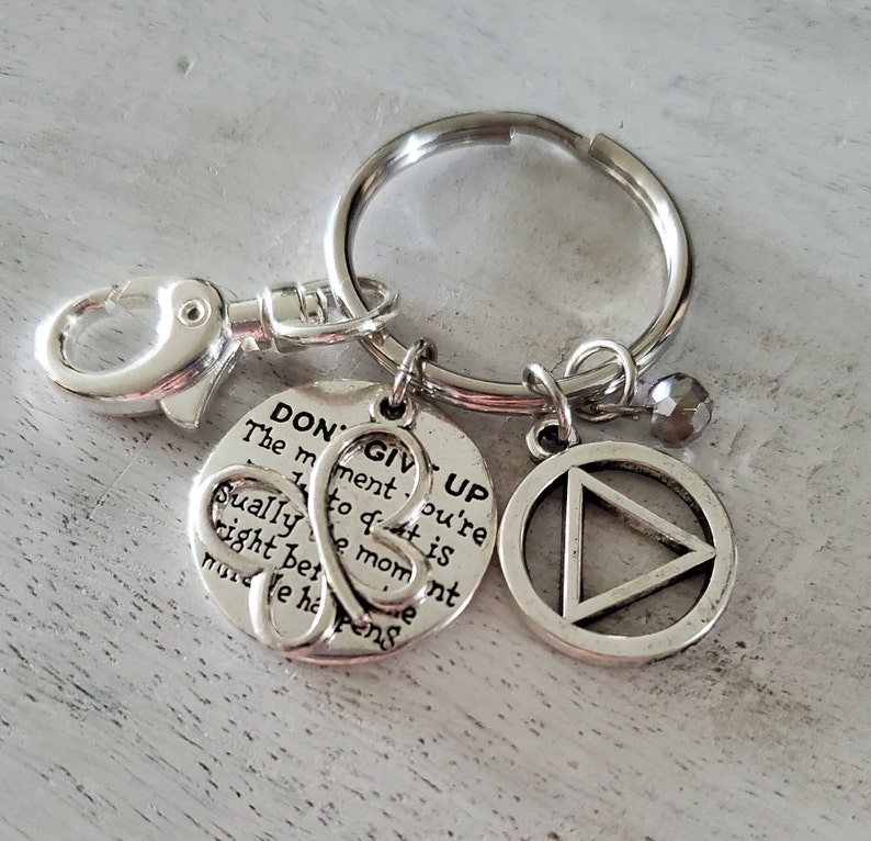 AA Recovery Keychain: Sobriety Gift, Alcoholics Anonymous Key Fob - Etsy