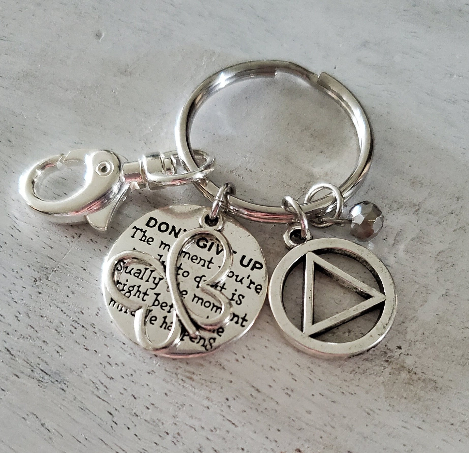 AA Recovery Keychain: Sobriety Gift, Alcoholics Anonymous Key Fob - Etsy