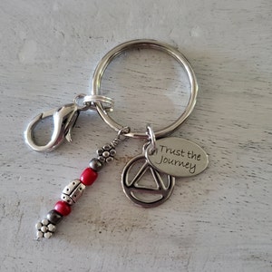 AA Keychain, AA Key Ring, AA Key Fob, Recovery Gifts, Sobriety Gifts, Alcoholics Anonymous Keychain