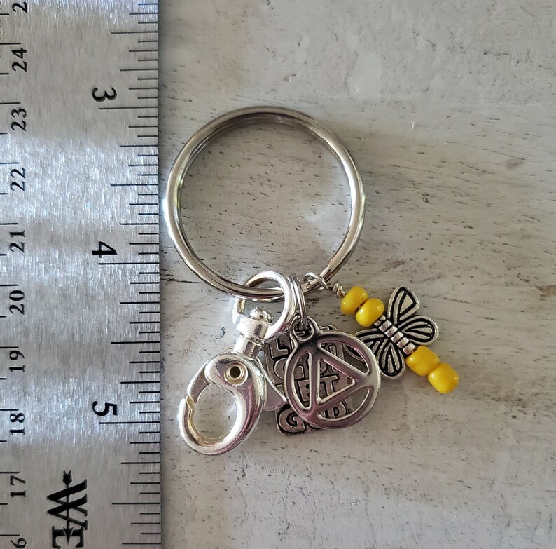 AA Keychain: Sobriety Gift With Butterfly Charm - Etsy