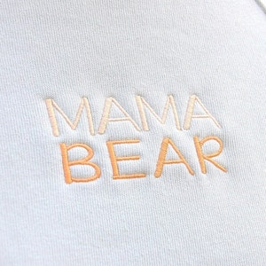 Mama Bear embroidered custom t-shirt, crop top, sweatshirt. New Mom Life, Comfort Colors tshirt, Bella Canvas croptop. Mother&#39;s day gift