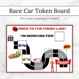 Race Car Token Board, ABA Materials & Resources, Reward Chart, Printable Digital Token Board, Token Economy, Positive Reinforcement