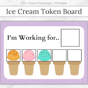 Ice Cream Token Board, Ice Cream Scoops Token Economy, Reward Chart, Visual Reward Chart, ABA Materials, Reward System, SPED Classroom, ABA