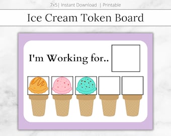 Ice Cream Token Board, Ice Cream Scoops Token Economy, Reward Chart, Visual Reward Chart, ABA Materials, Reward System, SPED Classroom, ABA