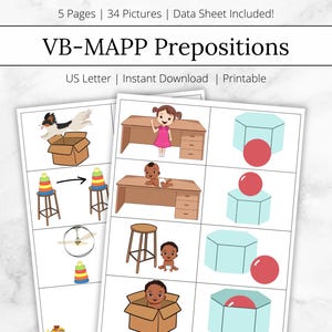 Preposición VB-MAPP, Preposición de tacto, Materiales y tarjetas didácticas ABA, Tarjetas didácticas imprimibles, Hoja de datos y recopilación de datos, recursos ABA, RBT