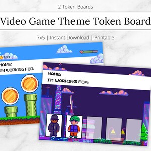 Video Game Token Board, Video Game Behavior Chart, Super Mario Token Board, Reward Chart, Token Economy, ABA Material, Reward System, Pixel