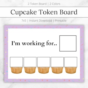 Cupcake Token Board, Fun Cute Reward Chart, Pink Token Economy, Autism, ABA Visual Reward Chart, Behavior Chart, Reward Board, ABA Resources
