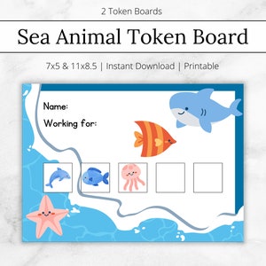 Sea Animal Token Board, Reward Chart, Visual Reward Chart, ABA Materials, Reward System, SPED Classroom Resources, Kids Reward Chart