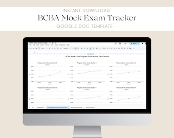 BCBA-voorbeeldexamentracker, ABA-studieplanner (Google Spreadsheets)