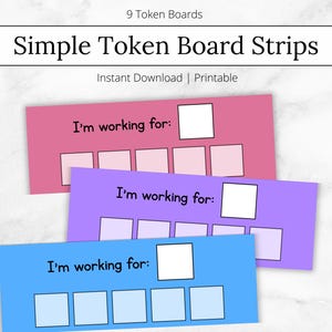 Token Board Strips, Simple Token Board, ABA Materials & Resources, Reward Chart, Printable Digital Token Board, Positive Reinforcement