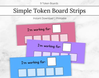 Eenvoudige tokenbordstrips, ABA-beloningstabel (digitale download)