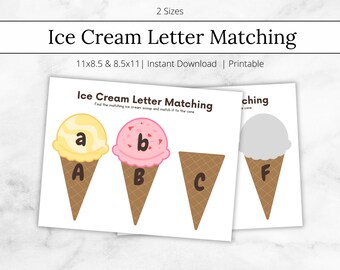 Alfabetcombinatiespel ijs, leren ABC (digitale download)