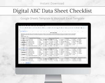 ABC Behavior Checklist Data Sheet