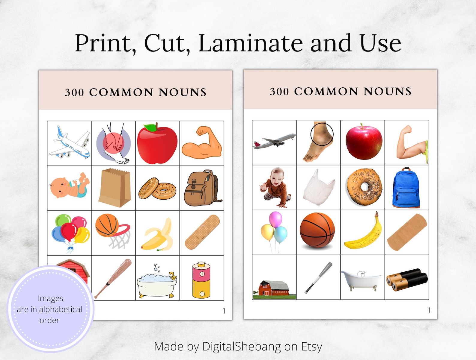 VBMAPP 300 Common Nouns Bundle 300 Common Noun Kit VB MAPP Etsy