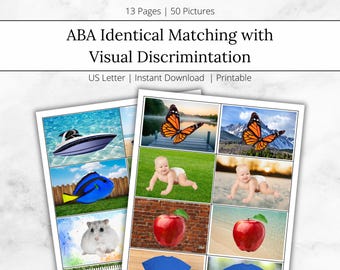 ABA Matching Cards, Visual Discrimination, Generalization Pictures (Digital Download)