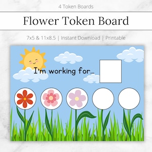 Bloemenmuntenbord, bloemenmunteneconomie, beloningstabel, visuele beloningskaart, beloningssysteem, SPED Classroom, ABA-materialen en -hulpmiddelen