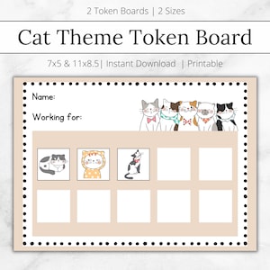 Cat Theme Token Board for Special Education ABA Materials Dog Token Economy Kitten Teaching Resources Autism Reward Chart