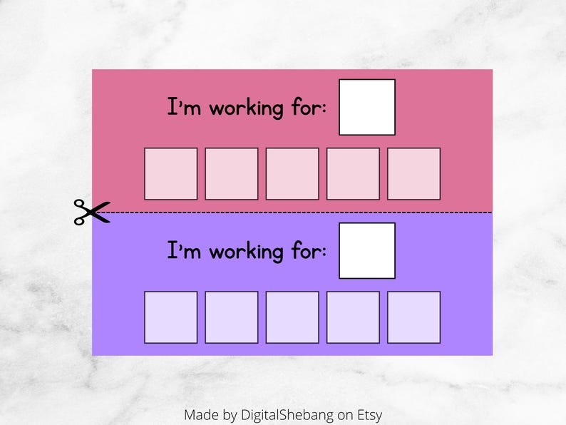 Simple Token Board Strips, ABA Reward Chart (digital Download) - Etsy