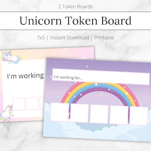 Unicorn Token Board, ABA Materials & Resources, Reward Chart, Printable Digital Token Board, Token Economy, Positive Reinforcement, SPED