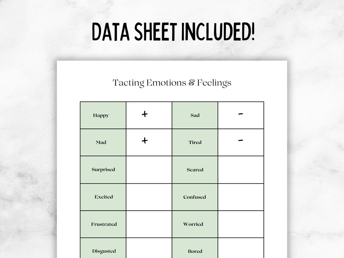 ABA Emotions Flashcards, Data Collection (printable PDF) - Etsy