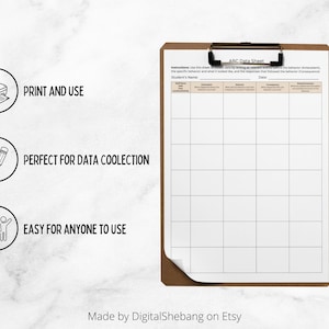 ABC Behavior Data Sheet Bundle, Checklist & Fill-in (digital Download ...