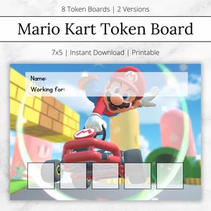 マリオカート トークンボード、トークンシステム、ABAビジュアル、ABA教材リソース、自閉症視覚スケジュール、トークンチャート、特別支援教育