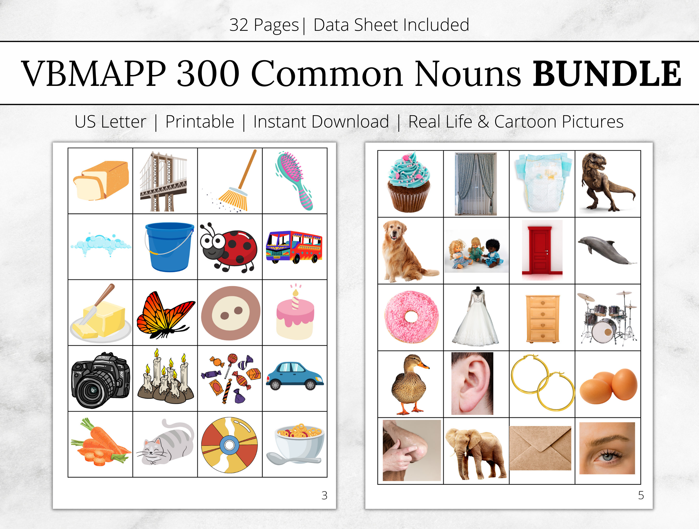 VBMAPP 300 Common Nouns Bundle 300 Common Noun Kit VB MAPP Etsy
