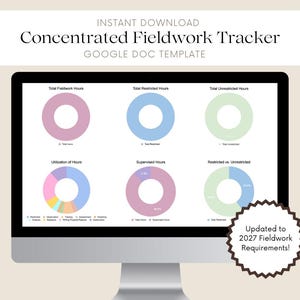 BCBA Concentrated Fieldwork Tracker, Google Sheets Template (Digital Download)
