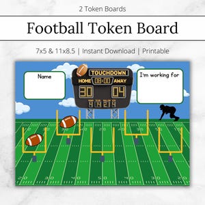Football Token Board, I&#39;m Working for Reward Chart, Visual Reward Chart, ABA Materials, SPED Tools, ABA Resources, Digital Download