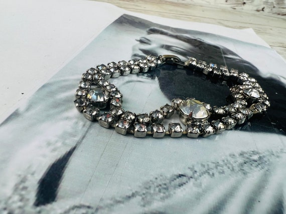 Vintage Rhinestone Silver Sparkly Cuff bracelet/jewelry for wedding/party/BuffaloVTGJewelry View 2
