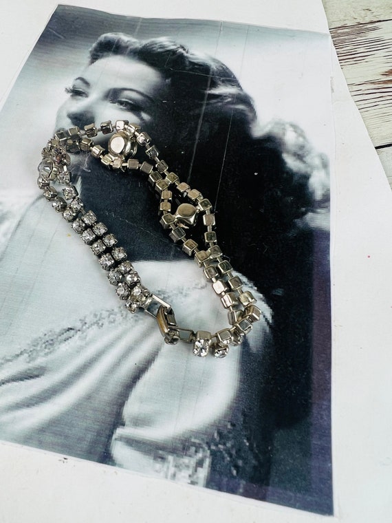 Vintage Rhinestone Silver Sparkly Cuff bracelet/jewelry for wedding/party/BuffaloVTGJewelry View 4