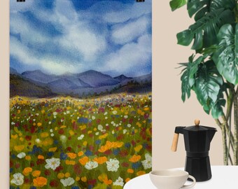 Matte Poster in Various Sizes of Watercolor and Mountains