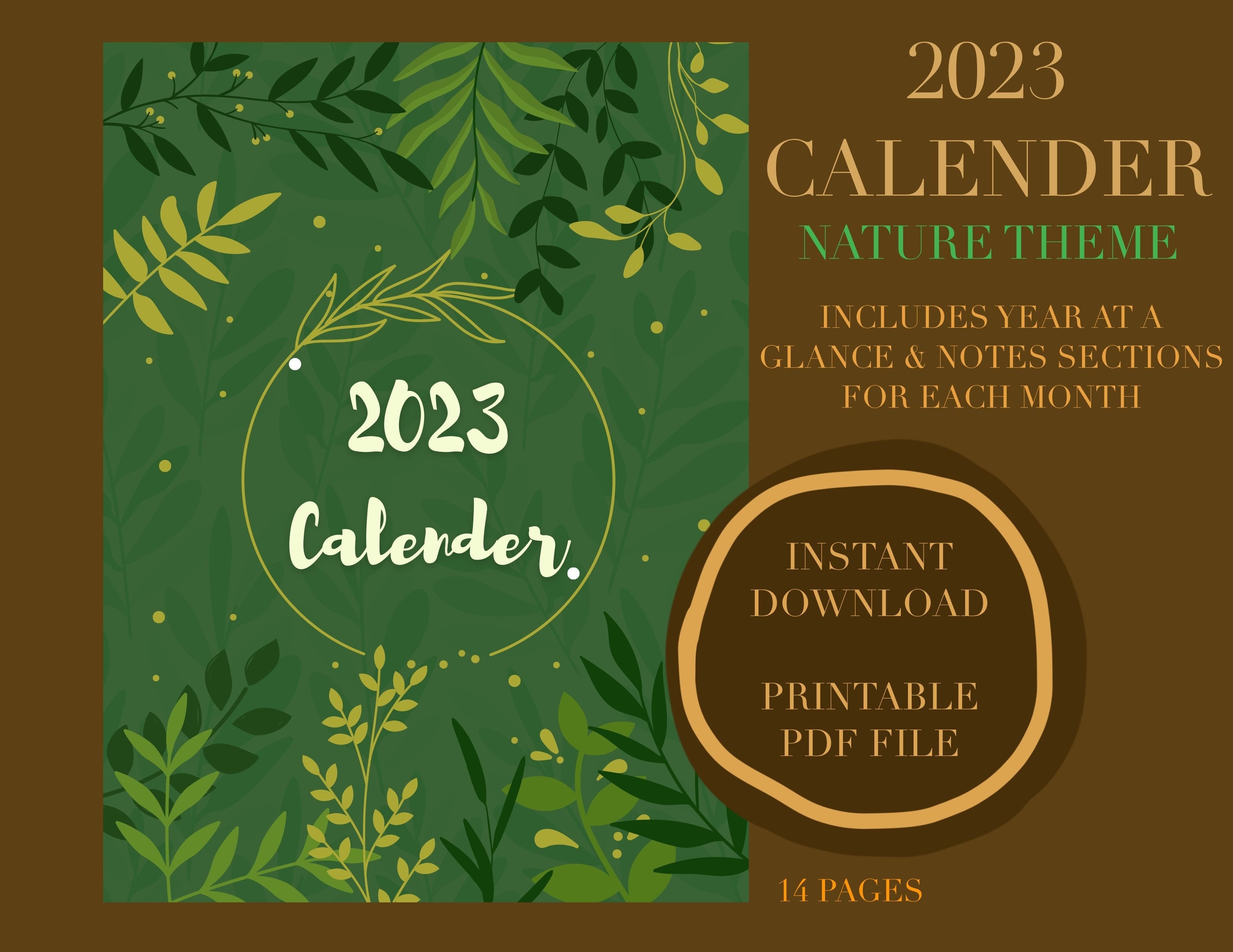 2023-calendar-printable-2023-monthly-calendar-2023-nature-theme
