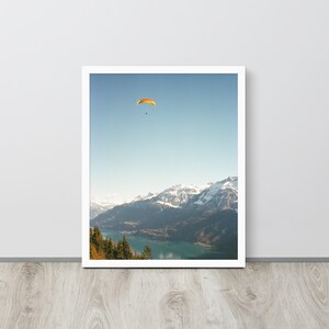 Switzerland FILM Print - Interlaken Paraglider - Mountains - Framed Or Print Only