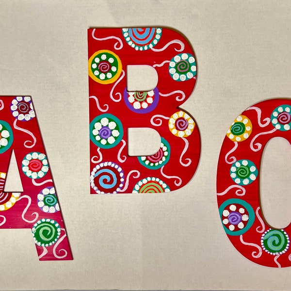 Painted Wood Letters Etsy