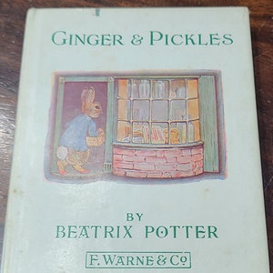 4 Book Set Beatrix Potter- Ginger and Pickles, The Tailor of Gloucester, The Tale of Mr. Jeremy Fisher, The Tale of Pigling Bland