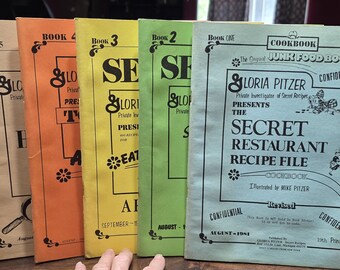 Cookbook Secret Recipes - Gloria Pitzer 1981 - 5 Book Set