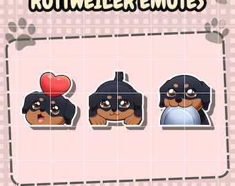 Rottweiler Twitch Emotes | Discord Streamer Graphics (Digital Download)