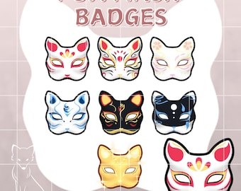 Fox Mask Twitch Badges | Subscriber Bit Badges (Digital Download