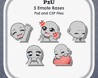 Pacchetto di 5 basi per emote P2U / Twitch / Discord / Youtube