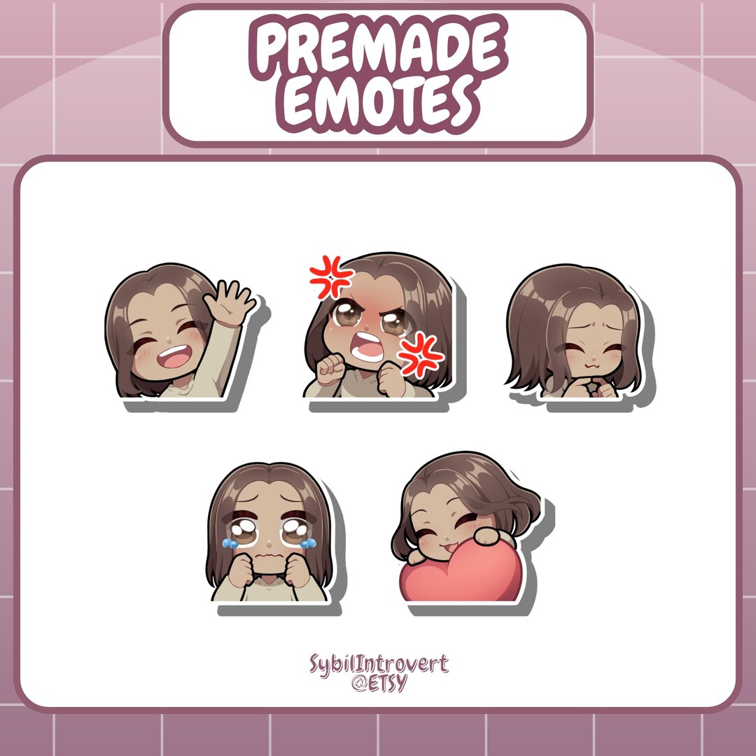 Basic Normal Emotes Girl Premade Emotes | Brown Hair, Eyes | Basic Emotes, Recolour Option ...