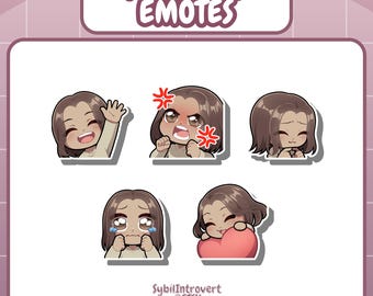 Girl premade Emotes | Brown hair, eyes | Basic Emotes, recolour option available