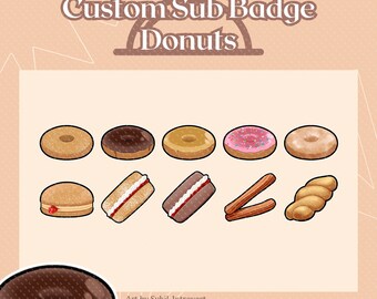 Cute Donut Twitch Badges | Subscriber Bit Icons (Digital Download)