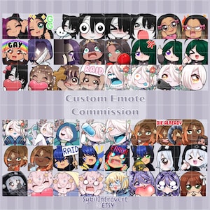 Custom / Personalized Emotes for Twitch, Discord or other I Emote Art Commission, anime, twitch graphics, cute, chibi