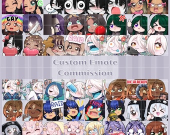 Custom / Personalized Emotes for Twitch, Discord or other I Emote Art Commission, anime, twitch graphics, cute, chibi